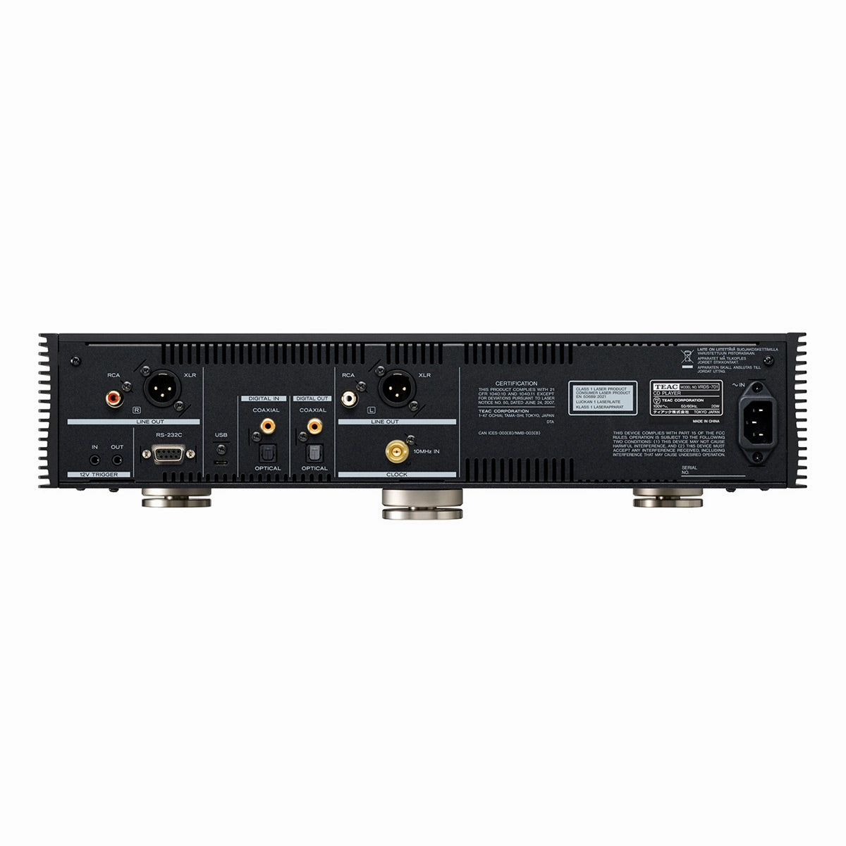 TEAC VRDS-701 Fully-Balanced CD Player with Preamplifier, 32-bit Discrete DAC, and Headphone Amplifier