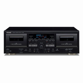 TEAC W-1200 Dual Cassette Player Recorder with Pitch Control Mic Input & USB Out (Black)