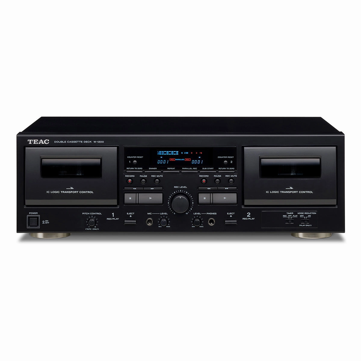 TEAC W-1200 Dual Cassette Player Recorder with Pitch Control Mic Input & USB Out (Black) CD player,Compact Disc Player,CD Transport
