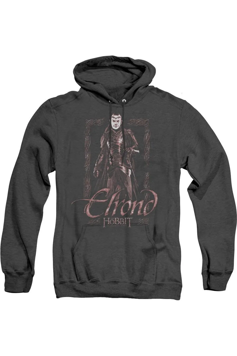 The Hobbit Elrond Stare Adult Heather Hoodie / Hooded Sweatshirt