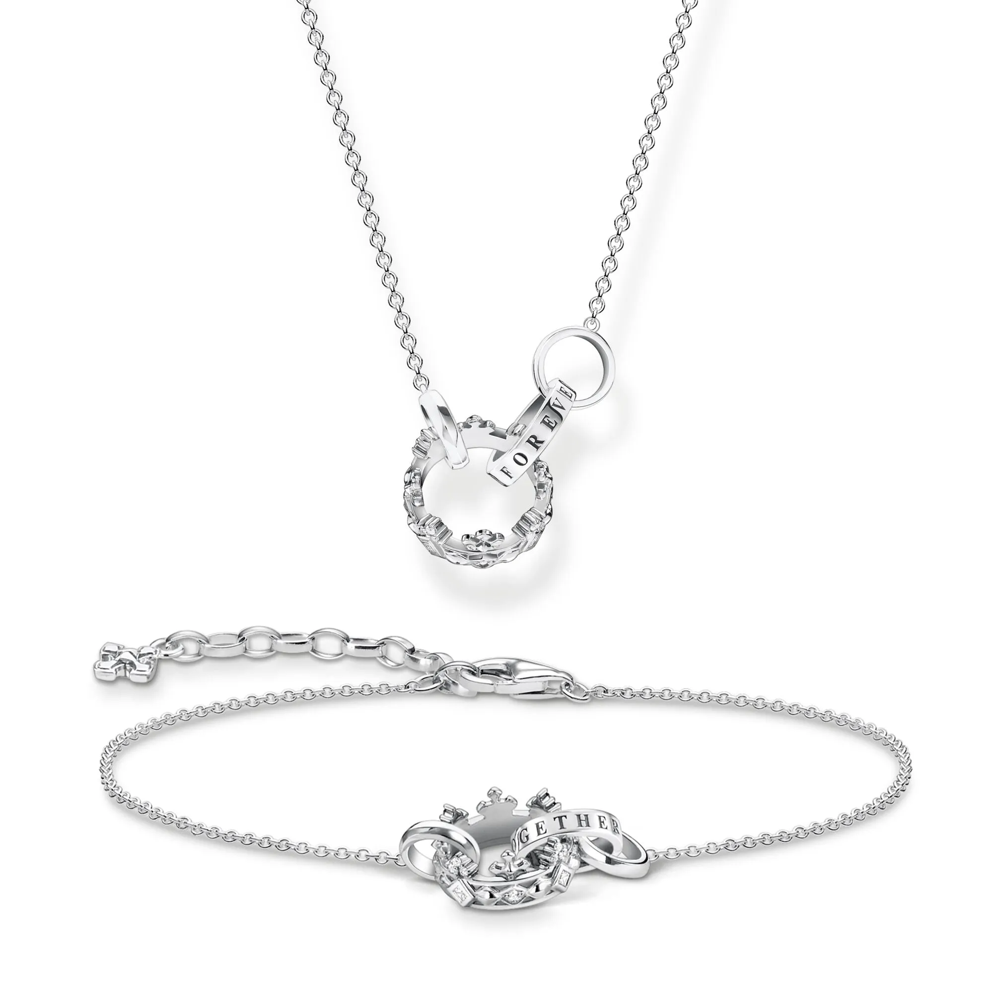 Thomas Sabo Jewellery Thomas Sabo Crown Sterling Silver Forever Together Bracelet