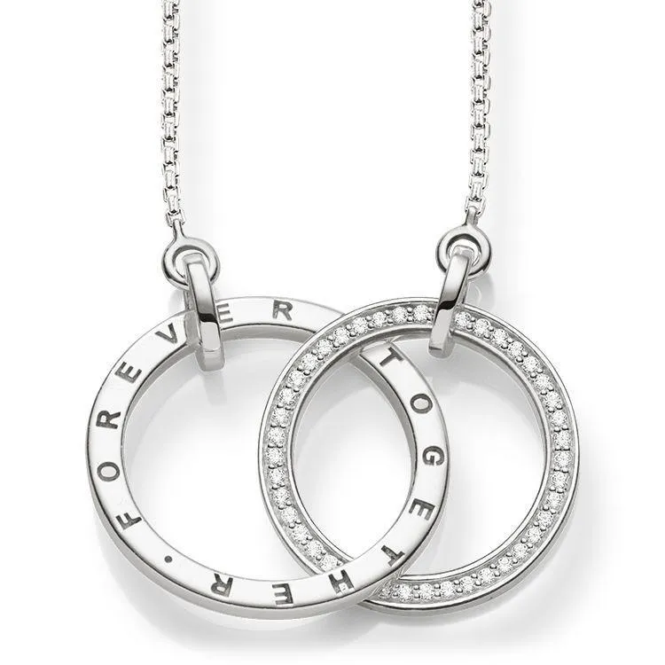 Thomas Sabo Jewellery Thomas Sabo Glam And Soul Sterling Silver White Zirconia Together Forever Necklace