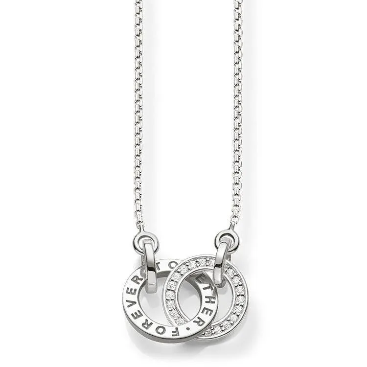 Thomas Sabo Jewellery Thomas Sabo Glam And Soul Sterling Silver White Zirconia Together Forever Necklace