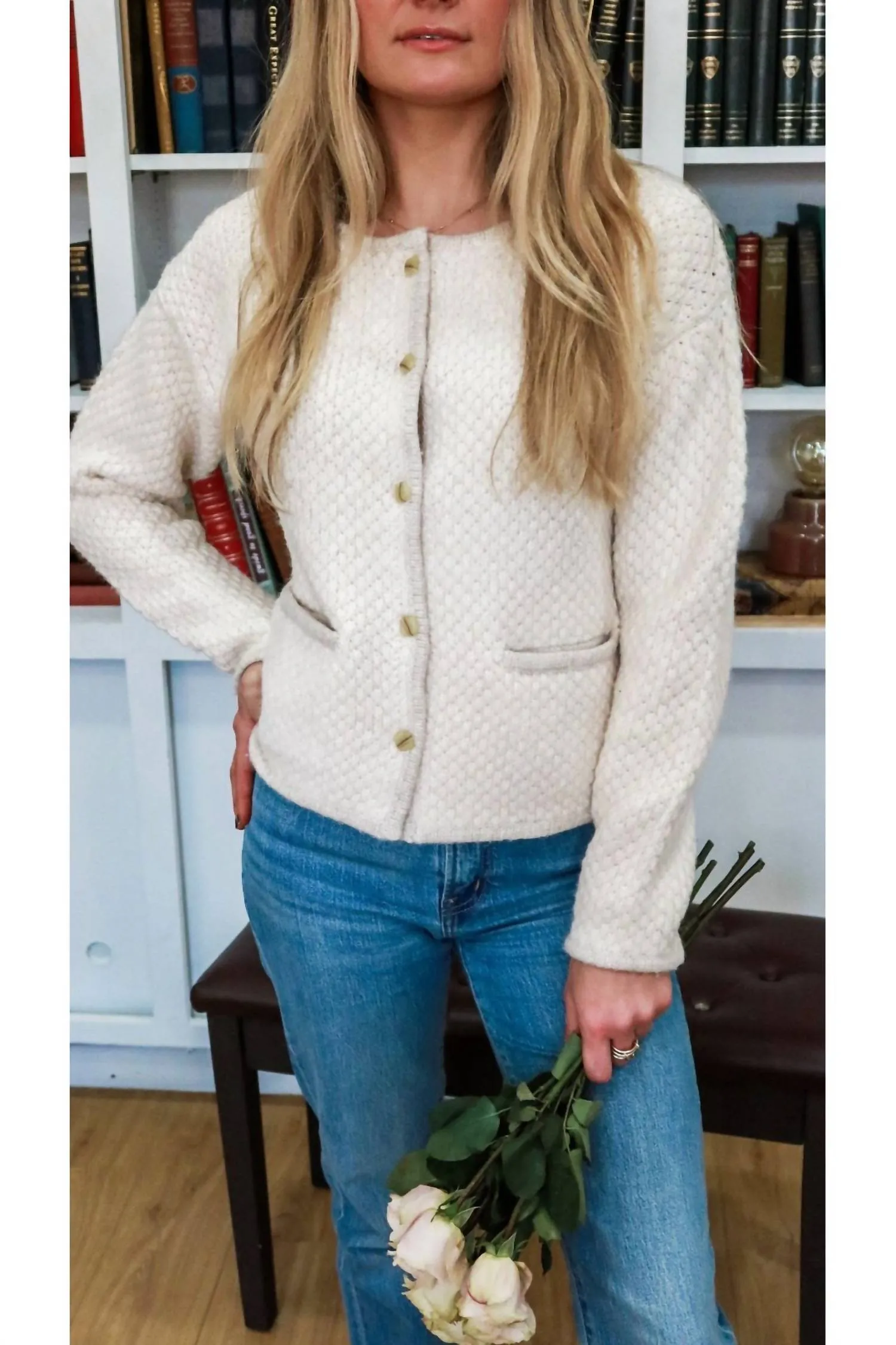 Uptown Luxe Boucle Jacket In Off-White