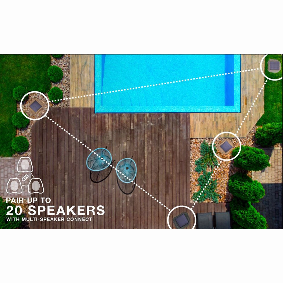 Victrola Rock Speaker Connect Bluetooth Outdoor Speaker with Solar Charging - Each (Stone)