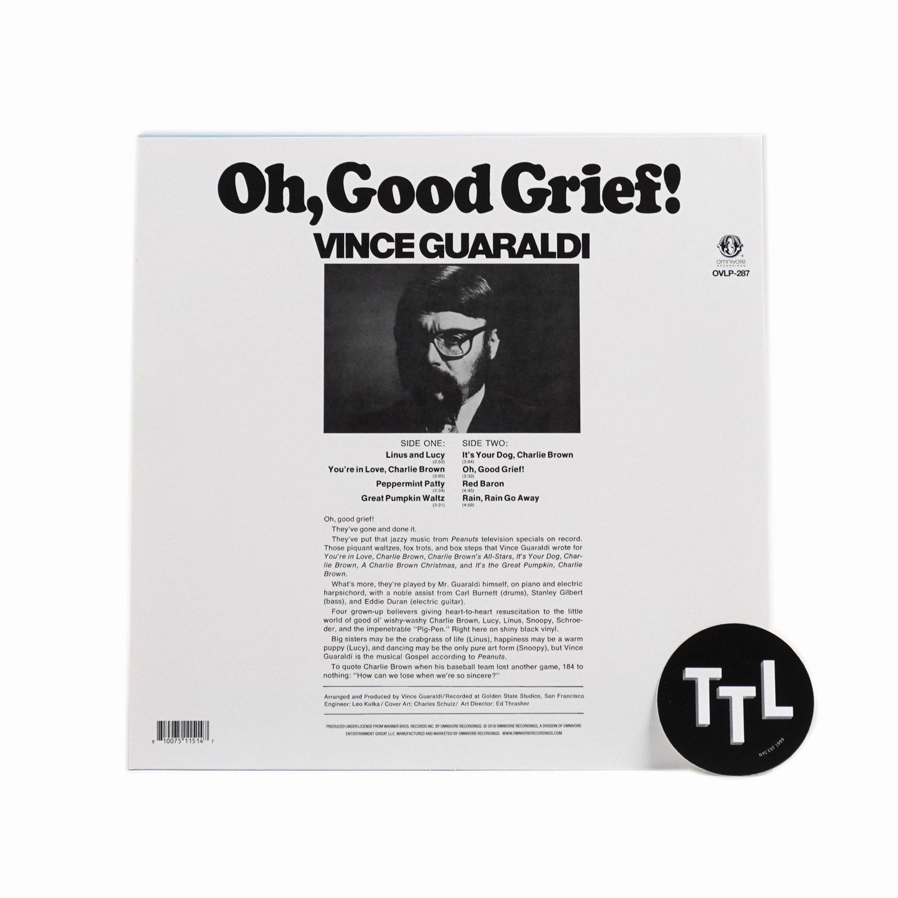 Vince Guaraldi: Oh, Good Grief! (Peanuts, Yellow Colored Vinyl) Vinyl LP