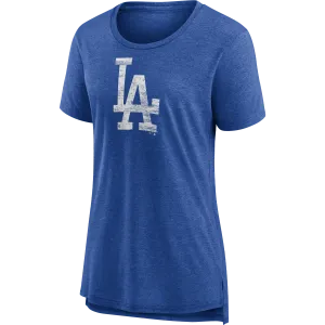 Women's Dodgers Triblend Logo Short Sleeve