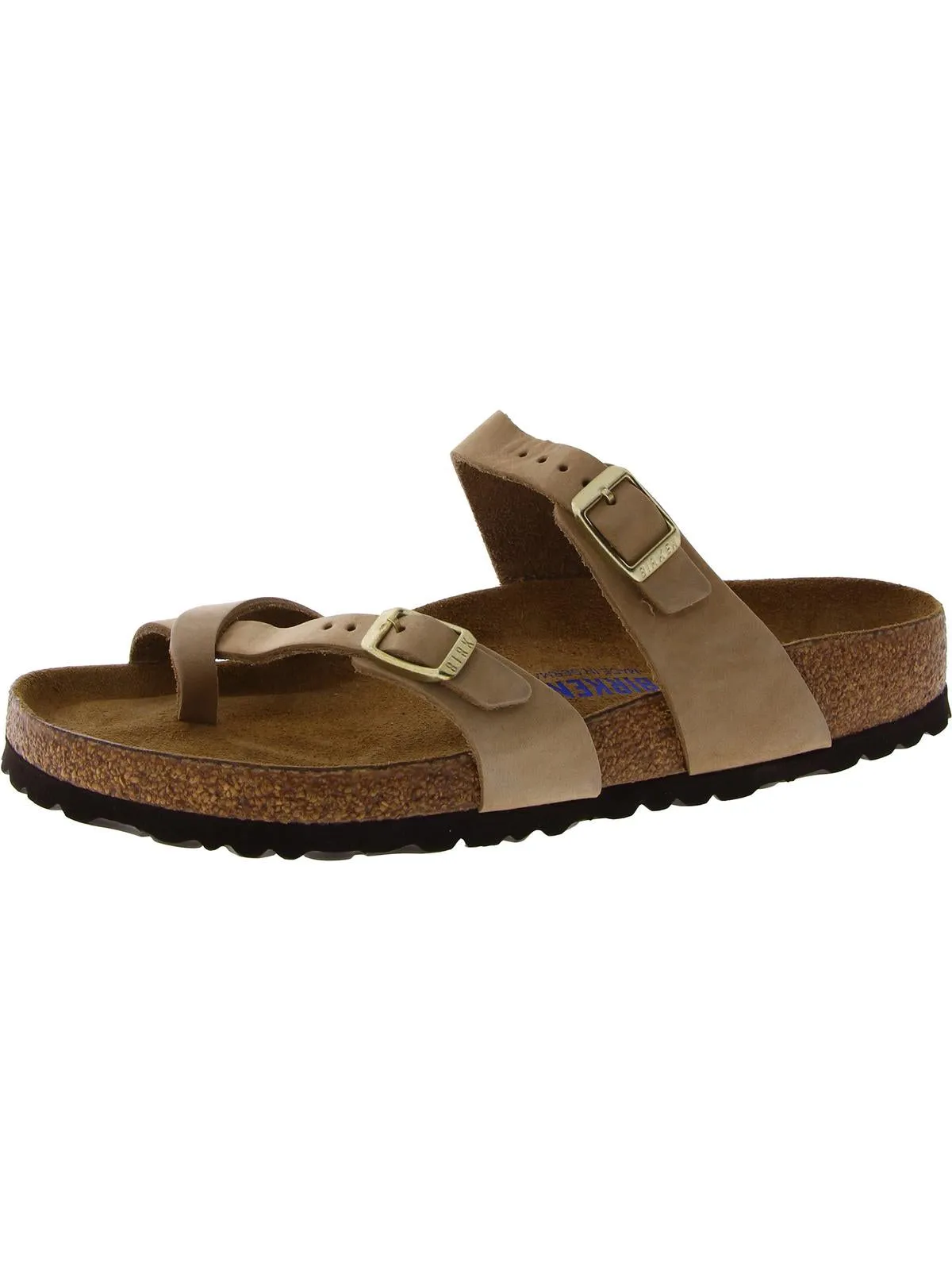 Womens Toe Loop Slip On Footbed Sandals
