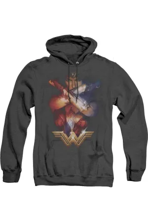 Wonder Woman Movie Arms Crossed Adult Heather Hoodie / Hooded Sweatshirt