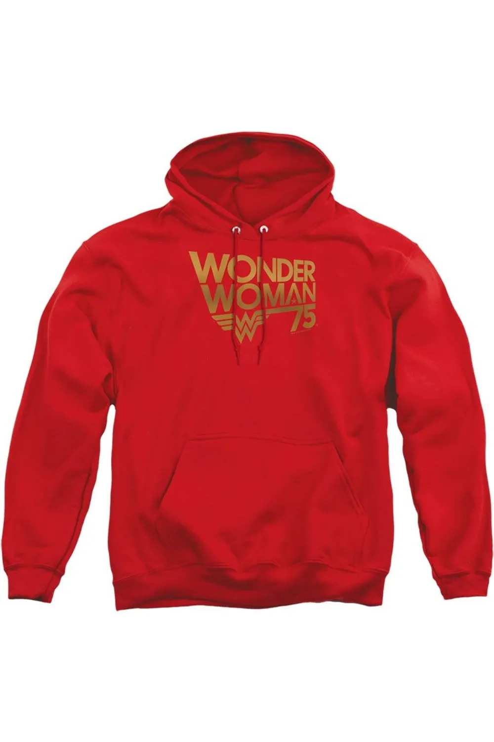 Wonder Woman Wonder Woman 75th Anniversary Gold Logo Adult Pull Over Hoodie / Hooded Sweatshirt