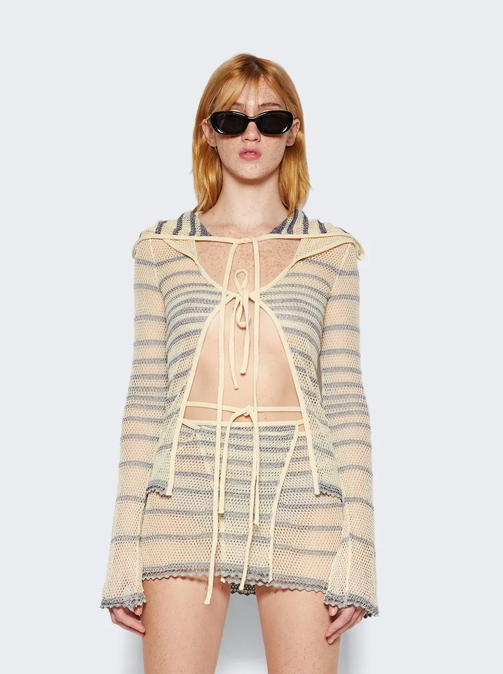 X Knwls Mariniere Pointelle Cardigan