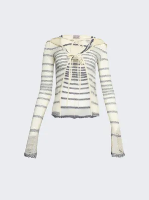 X Knwls Mariniere Pointelle Cardigan