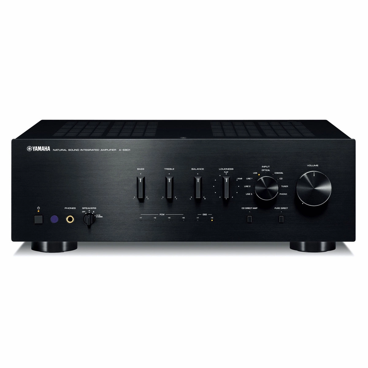 Yamaha A-S801 Integrated Amplifier (Black) hi-fi volume knob,hi-fi remote control system,hi-fi smart amplifier