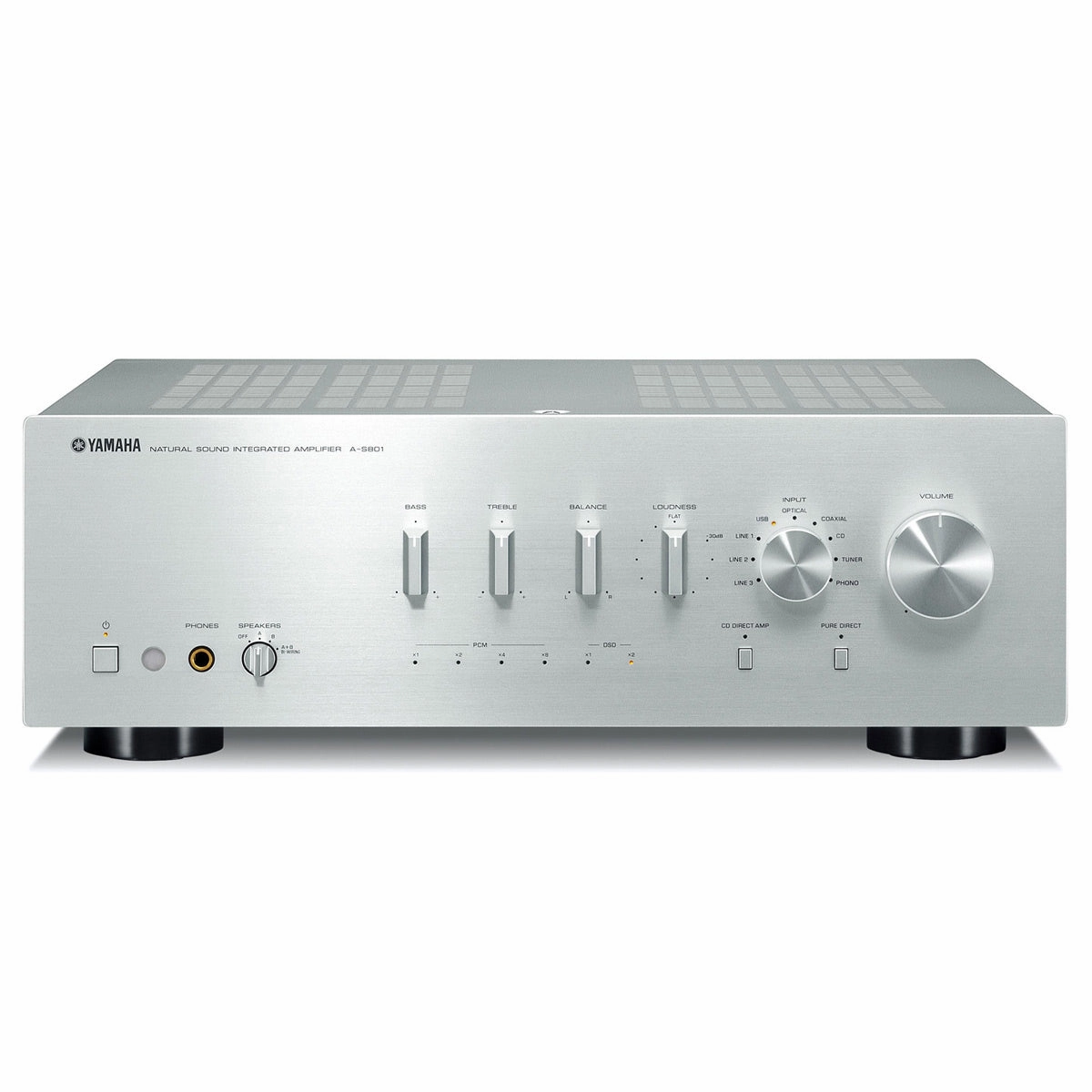 Yamaha A-S801 Integrated Amplifier (Silver) hi-fi volume knob,hi-fi remote control system,hi-fi smart amplifier