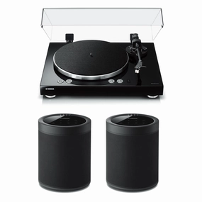 Yamaha MusicCast Vinyl 500 Turntable with MusicCast 20 Wireless Speakers - Pair (Black) Wireless & Multiroom Speakers,WiFi Speakers,Connected Audio