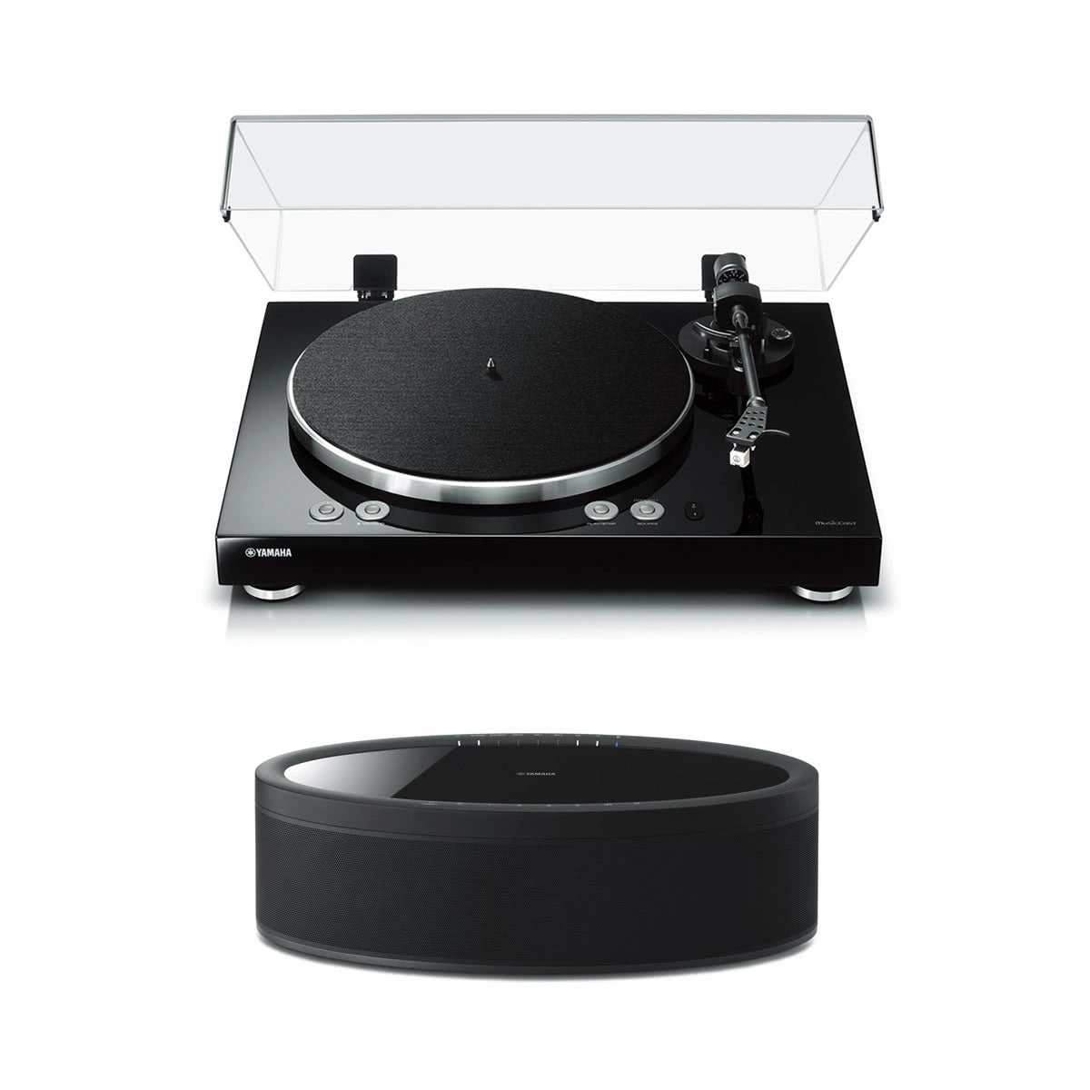 Yamaha MusicCast Vinyl 500 Turntable with MusicCast 50 Wireless Speaker (Black) Wireless & Multiroom Speakers,WiFi Speakers,Connected Audio