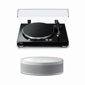 Yamaha MusicCast Vinyl 500 Turntable with MusicCast 50 Wireless Speaker (White) Wireless & Multiroom Speakers,WiFi Speakers,Connected Audio