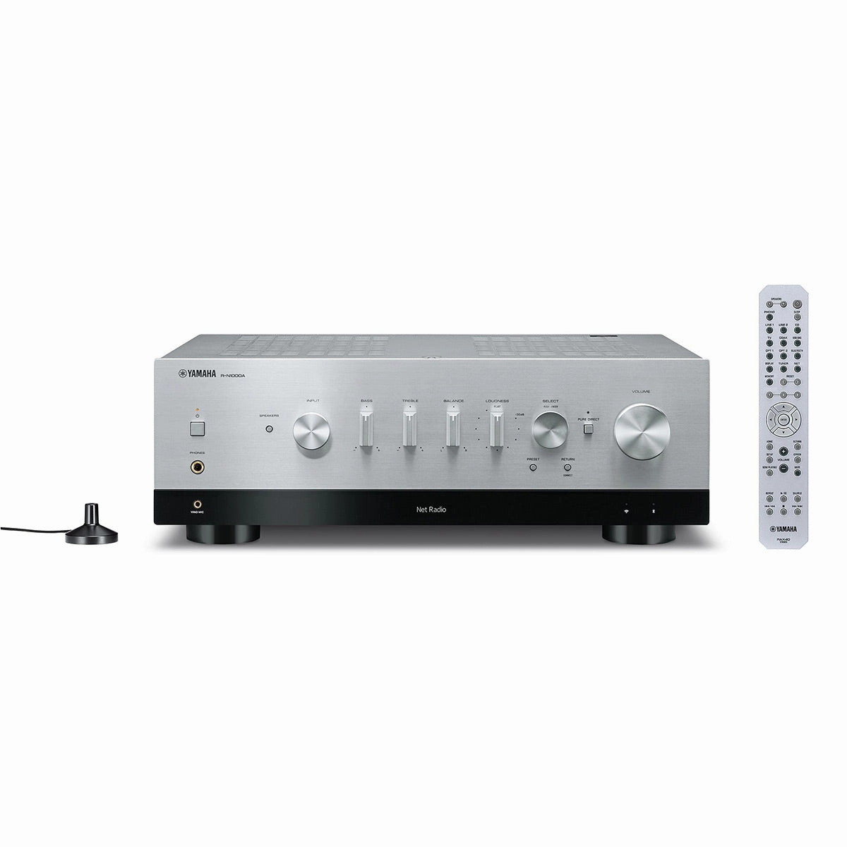 Yamaha R-N1000A Stereo Network Receiver with HDMI ARC, Bluetooth, Wi-Fi, and MusicCast (Silver) hi-fi volume knob,hi-fi remote control system,hi-fi smart amplifier