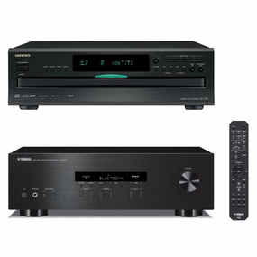 Yamaha R-S202 Stereo Receiver and Onkyo DX-C390 6-Disc Carousel CD Changer hi-fi volume knob,hi-fi remote control system,hi-fi smart amplifier