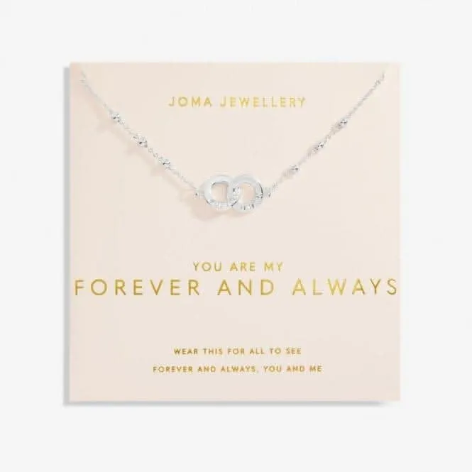 You Are My Forever Always Silver Plated 46cm   5cm Necklace 6737 Joma Jewellery