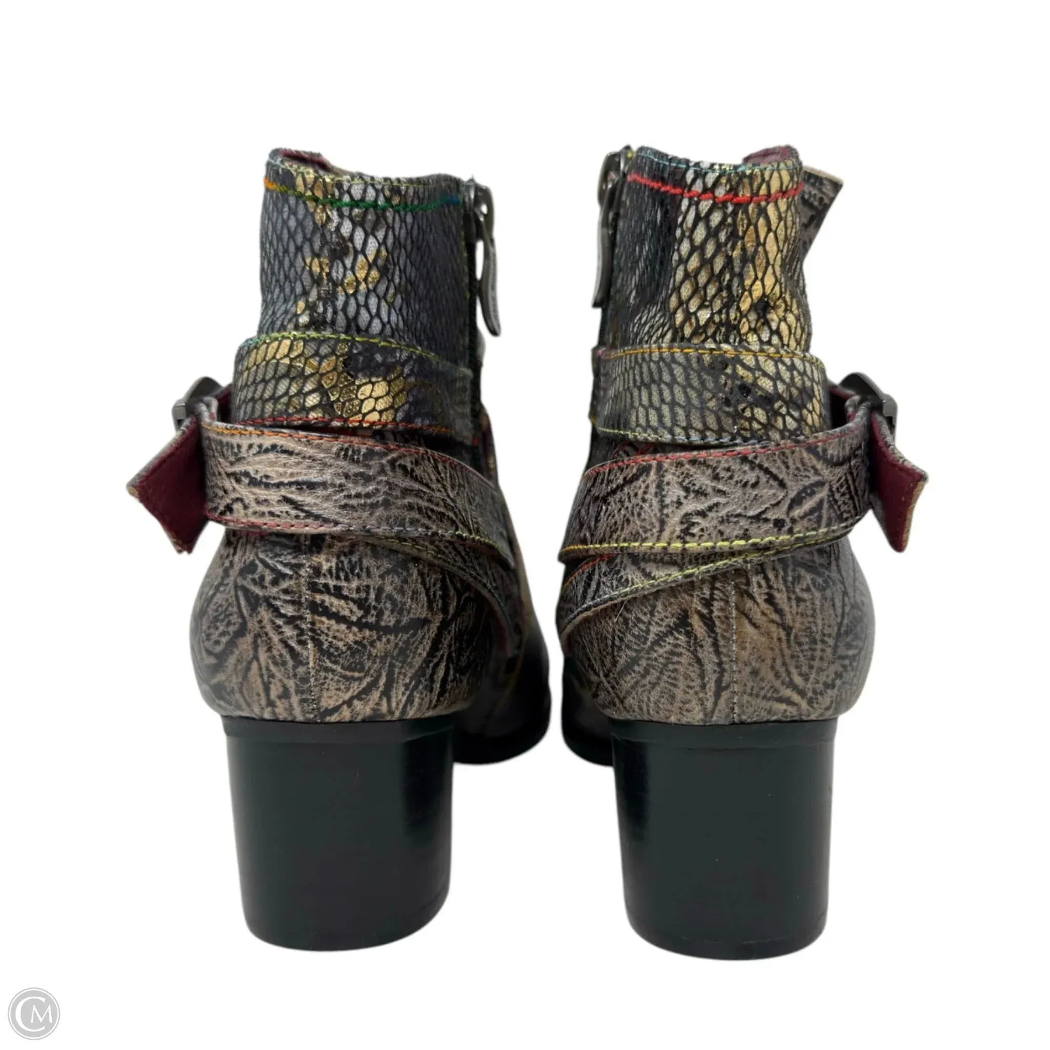 Zhamsha Shine Western Booties By L’Artiste X Spring Step In Multi-colored, Size: 7.5