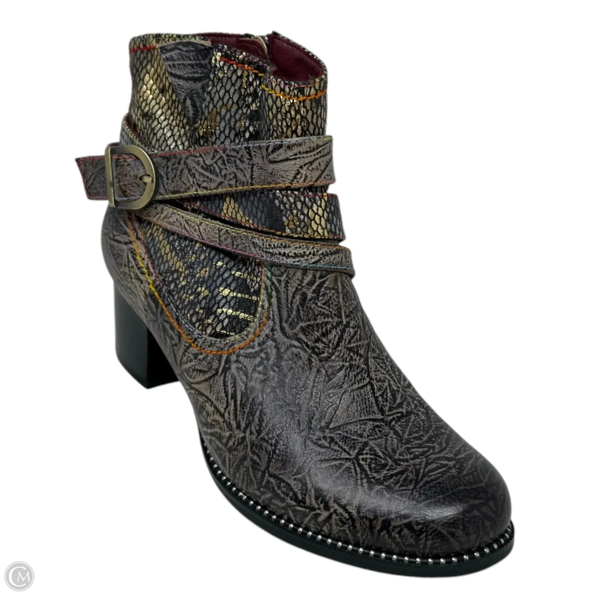 Zhamsha Shine Western Booties By L’Artiste X Spring Step In Multi-colored, Size: 7.5
